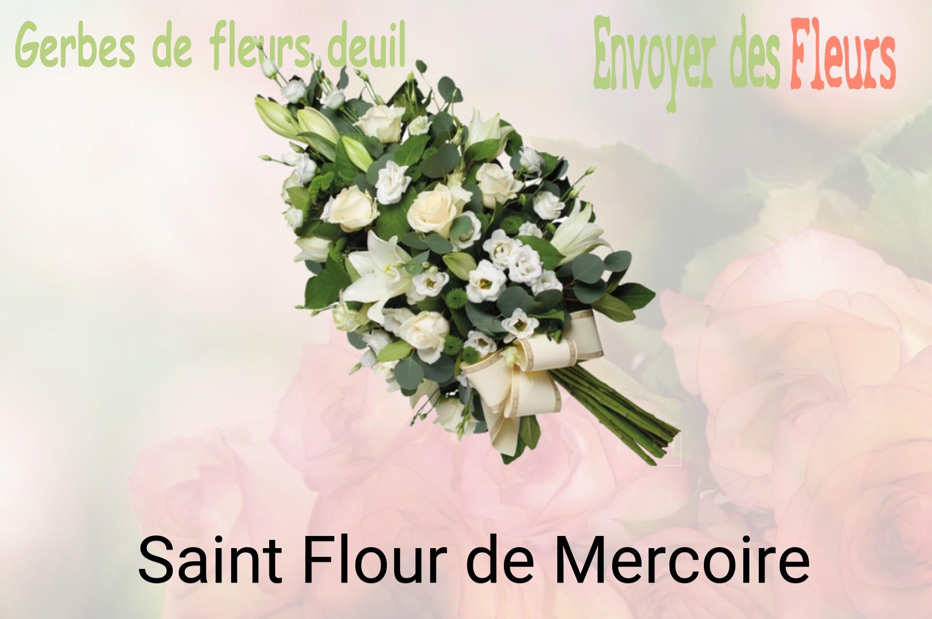 Gerbe de fleurs de deuil livrée à Saint-Flour-de-Mercoire